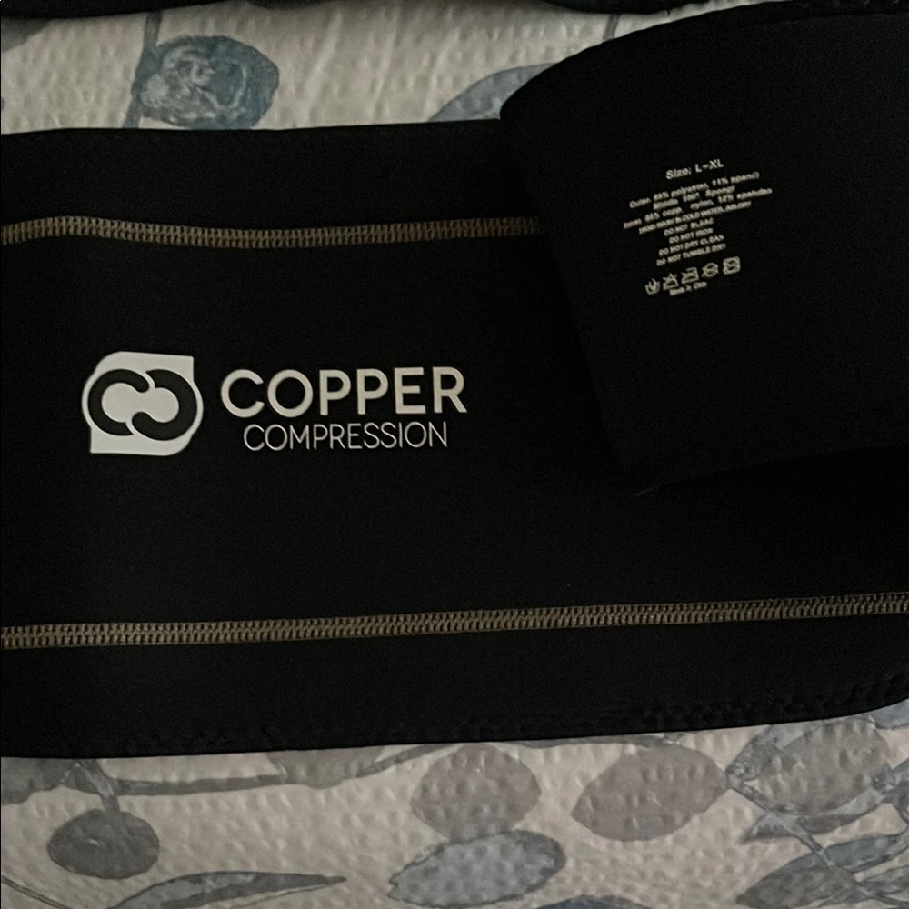 Black COPPER Compression Waist Belt - package of one (1)